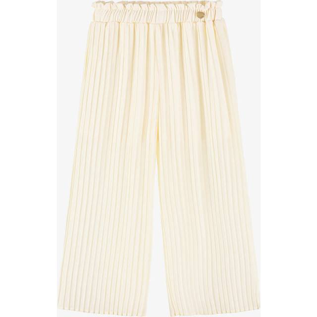 Le Chic Girls Ivory Pleated Chiffon Trousers - 10-12 year