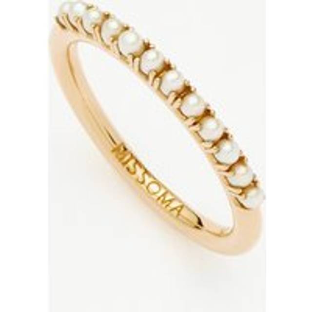 Fine Half Eternity Pearl Ring | 14ct Solid Gold/Pearl