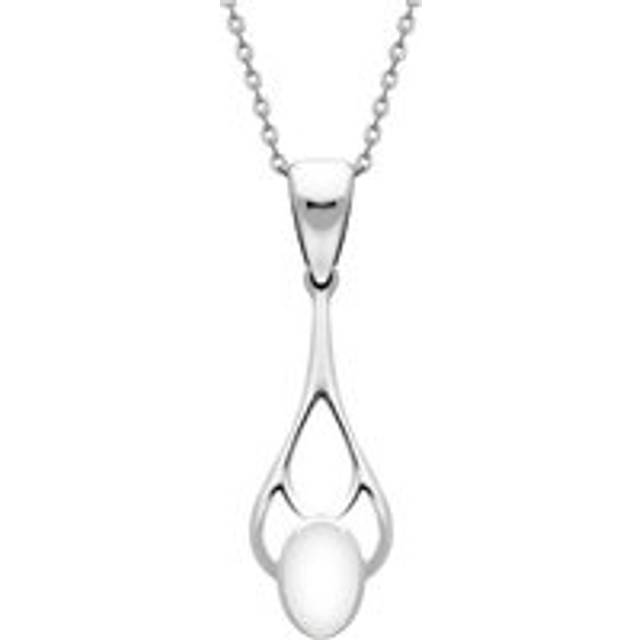 Sterling Silver Bauxite Large Oval Spoon Necklace