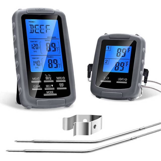 Food Cooking Double Probe Thermometer for BBQ Smoker Grill Oven Instant Reading Meat Thermometer