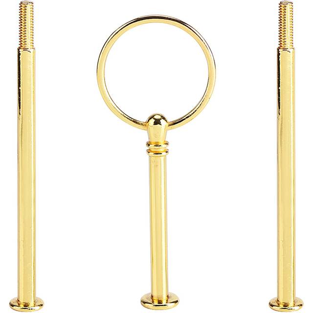 Multi tiers Cake Tray Stand Handle Fruit Plate Hardware Fitting Holder(3-tiers Round Gold)
