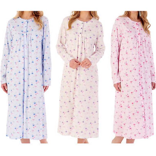 (Pink, 20/22) Slenderella ND02108 Women's Ditsy Print Cotton Nightdress
