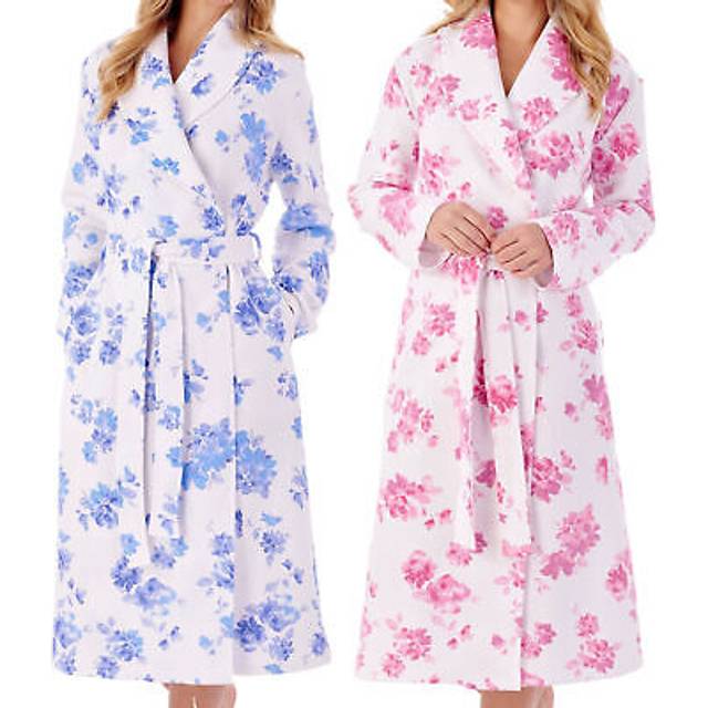 Dressing gown wrap slenderella ladies floral mock quilt bath robe housecoat