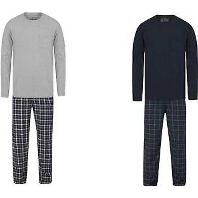 Mens Tokyo Laundry Checked Loungewear Pyjama Set - Navy - M