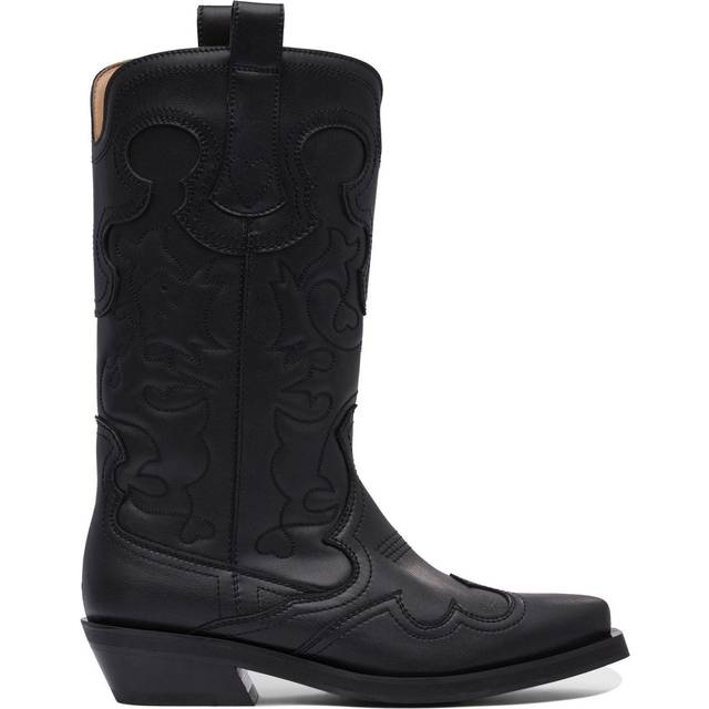 Ganni Women's Western Texas Boots in Black | Size 39 | S3110004 (39)
