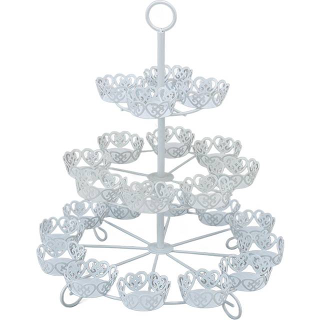 Cupcake Stand for 24 Cupcakes 3 Tier Pastry Serving Display Stand Iron Dessert Carrier Display