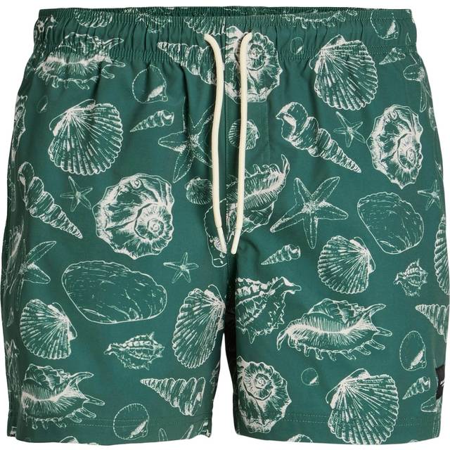 Jack & Jones Maui Mini Stripe Swim Shorts - Mallard Green, Mallard Green, Size Xl, Men - XL