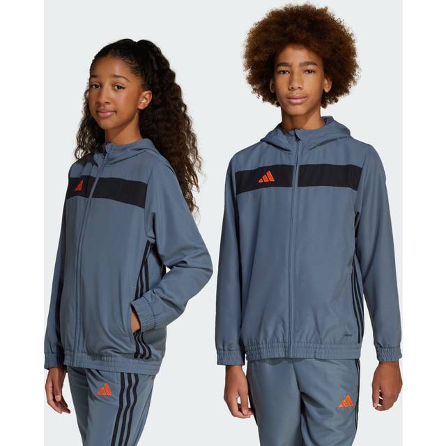 Adidas Adidas Tiro 25 Essentials Woven Hoodie Sportswear Team Onix / Super Orange - 11-12Y