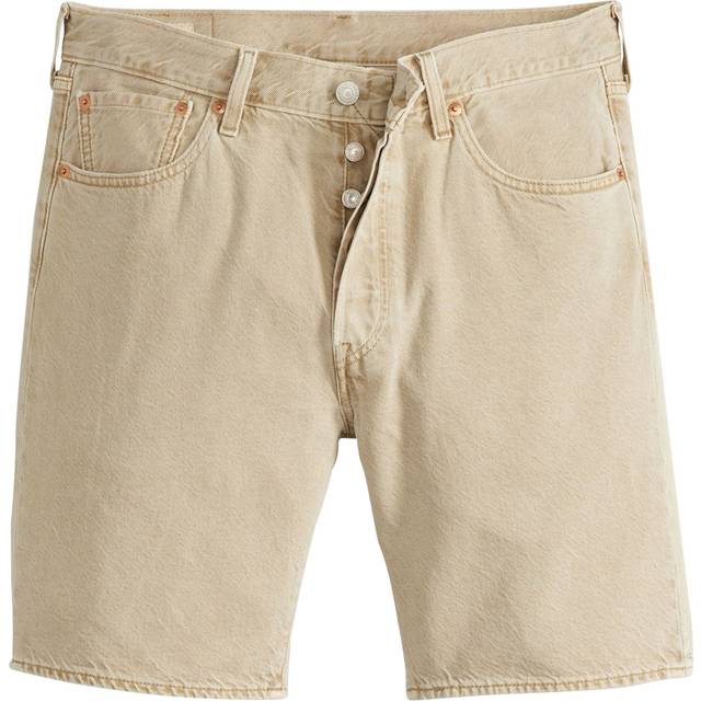 Levi's – 501 Original – Khakibruna, plaggfärgade jeansshorts med raka ben