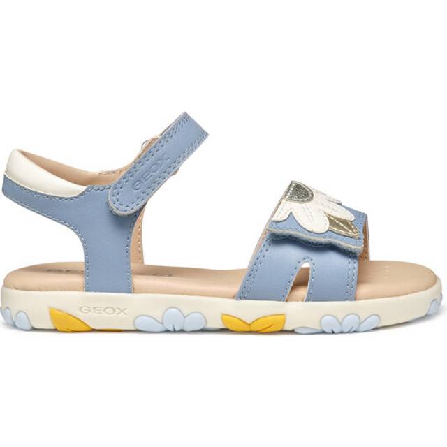 Geox Junior Haiti Flower Girls Sandals Colour: Avio Blue/White, Size: 12.5 / 31