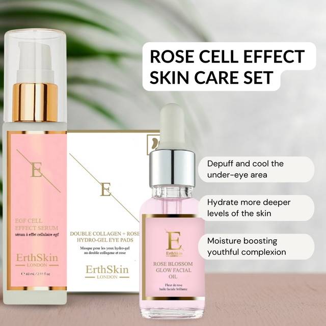 Anti-Aging Luxe Set: EGF Serum + Rose Glow Oil & D.Collagen Eye Pads - White - One Size