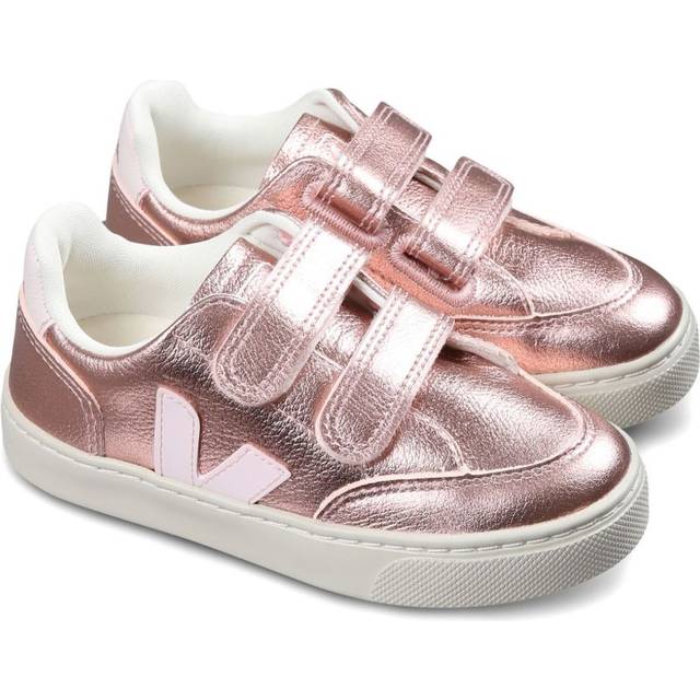 VEJA Kids - V-12 sneakers - kids - Calf Leather/Metallic Leather/Fabric/Rubber - 22 - Pink