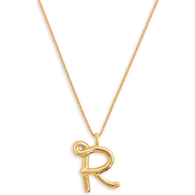 Missoma Womens Gold Curly Initial 18ct Yellow Gold-plated Vermeil Recycled Sterling-silver Pendant Necklace - GOLD