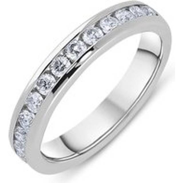 Platinum 0.50ct Diamond Channel Set Wedding Half Eternity Ring - T