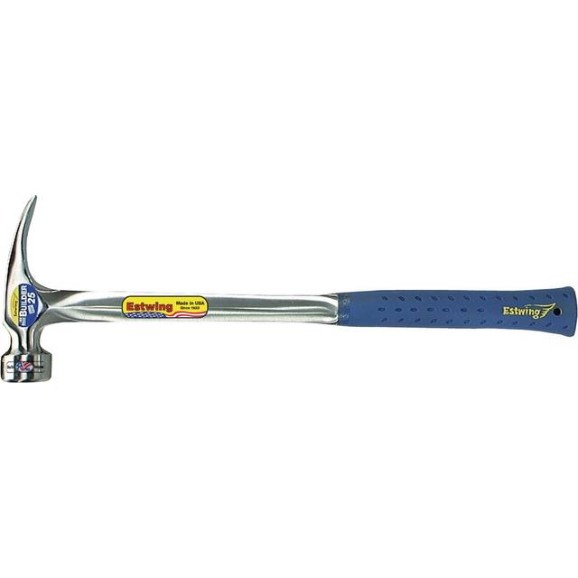 Estwing E3/25s Big Blue Smooth Face Straight Framing Hammer, 25oz/700g, 18