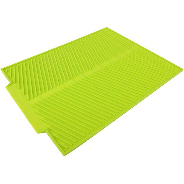 Extra Large Dish Drying Mat Premium Heat Resistant Silicone Pad (Green) green