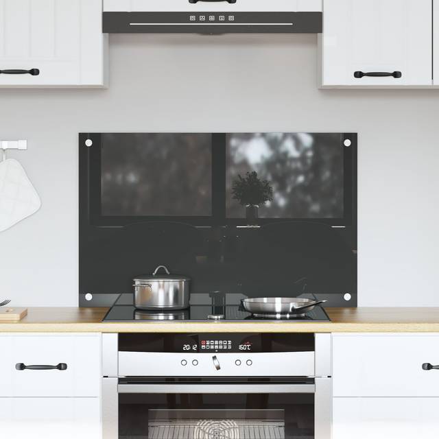 vidaXL Mörk Grå Köksbackplash 80x50x0.6 cm Härdat Glas