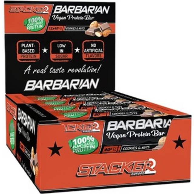 Stacker2 Europe Barbarian Vegan Protein Bar - 12 x 40g, Cookies & Nuts