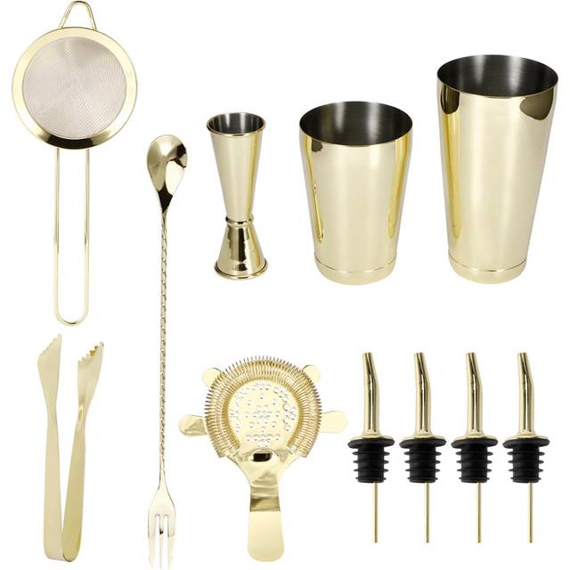 11Pcs/Set Cocktail Shaker Set Stainless Steel Wine Drink Mixer Bartender Tools for Home Bar Club
