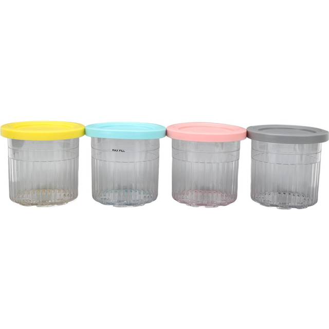 Ice Cream Pints Containers 4 PCS 600ml Reusable Freezer Food Storage Tubs for NC299AMZ NC300s L