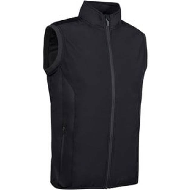 Mens Full Zip Quilted Performance Heavyweight Golf Gilet Black M