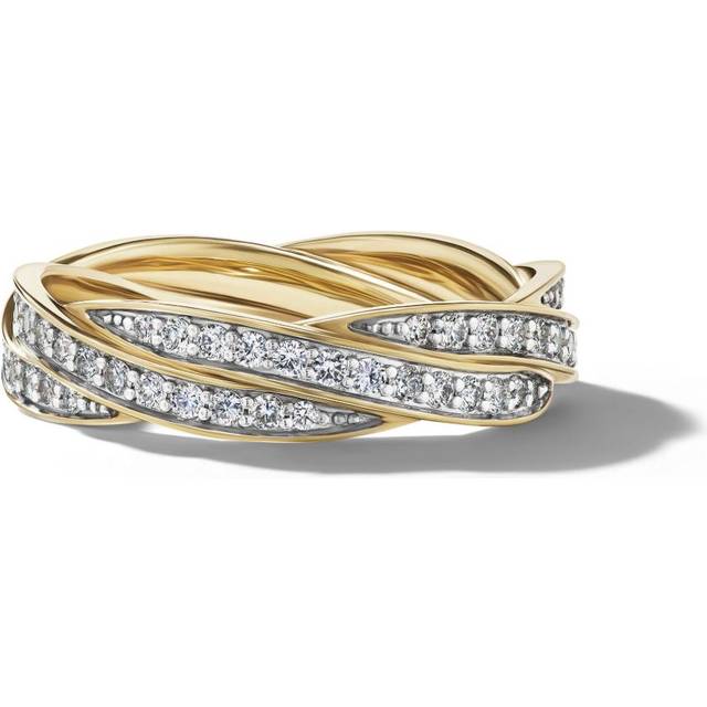David Yurman - 18kt yellow gold DY Helios band ring (6mm) - men - 18kt Yellow Gold/Diamond - 9