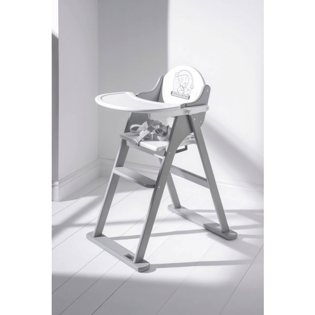 East Coast Tiny Tatty Teddy Folding Highchair - White and Grey