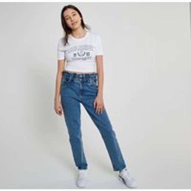 High Waist Paperbag Jeans - Stonewashed - 14Y (156CM)