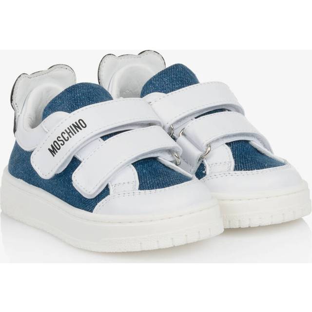 Moschino Blue Denim & White Leather Trainers - 24