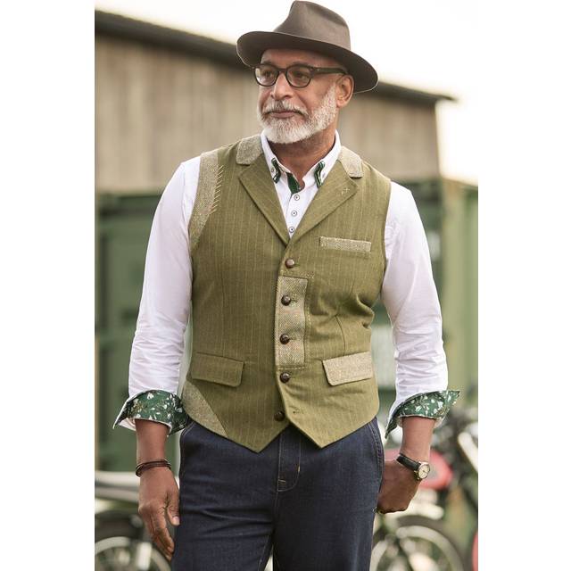 Men's Distinguished Waistcoat - Size 44 - Olive - by Joe Browns