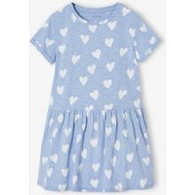 Printed Dress for Girls chambray blue