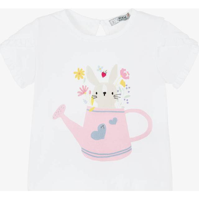 Dr. Kid Girls White Bunny T-Shirt - 12 month