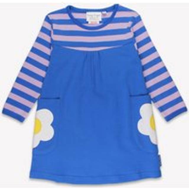 Organic Blue Daisy Applique Long-Sleeved Dress - 4-5y / 110cm