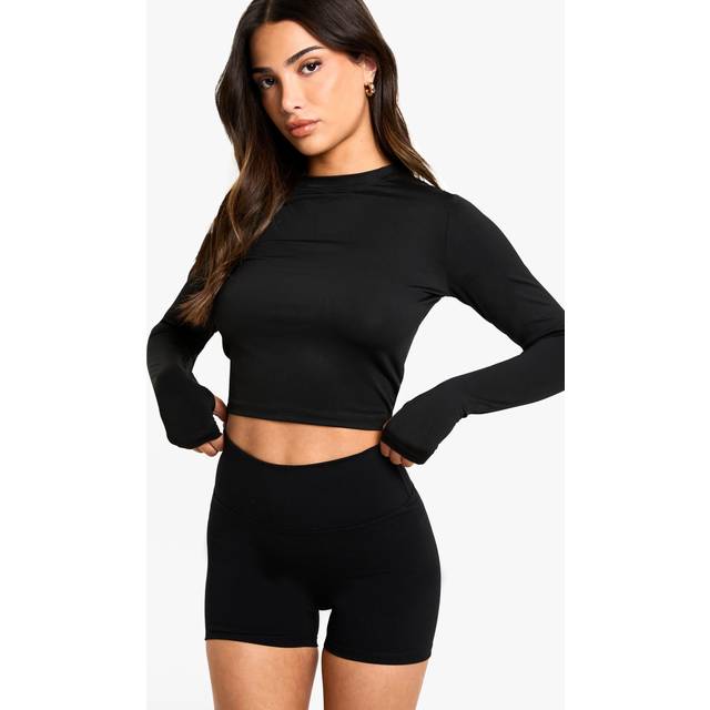 Womens Petite Premium Active High Waisted Cycle Short - Black - 10