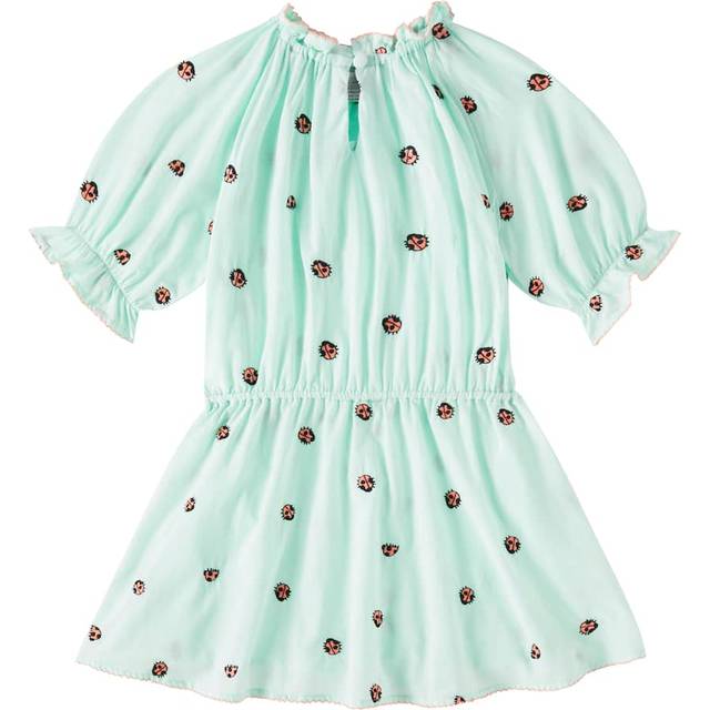 Stella Mccartney Kids Girls Green Cotton Ladybug Dress - Blue - 8 year