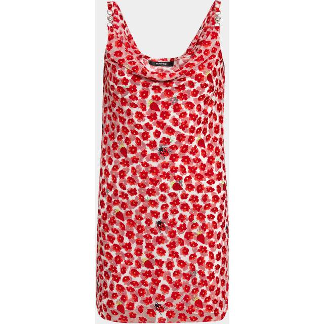 Strawberry Garden Devore Jersey Mini Dress - WHITERED - 44 IT (8 US)