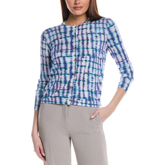 St. John Printed Fine Gauge Knit Cardigan