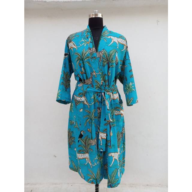 Women cotton kimono night dress bathrobe sleeping suit body cover up beach robe
