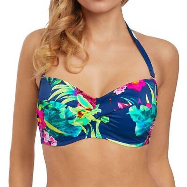 Fantasie swimwear amalfi scarf tie padded twist bandeau bikini top multi 6527