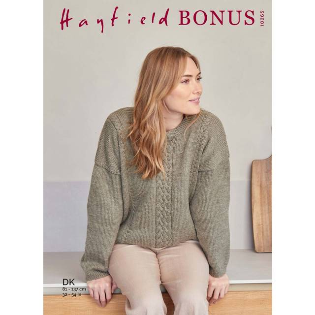 Hayfield bonus dk knitting pattern - 10265 ladies sweater
