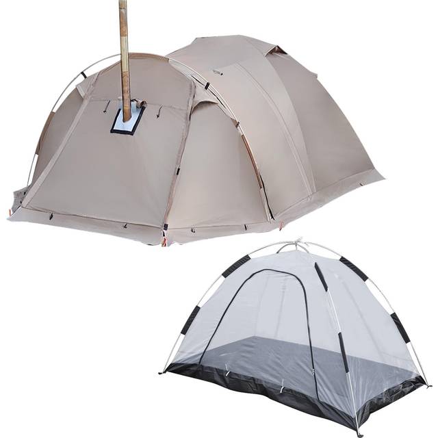 Fireproof 2 Person Waterproof Dome Tent with Snow Skirt for Camping Hiking Hunting