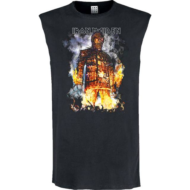 (S, Charcoal) Amplified Mens The Wicker Man Iron Maiden Sleeveless Tank Top