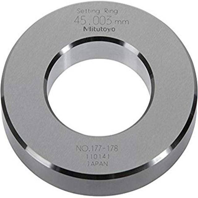 Mitutoyo 177-178 Setting Ring, 45mm Size, 15mm Width, 85mm Outside Diameter, +/-1.5Micrometer Accuracy