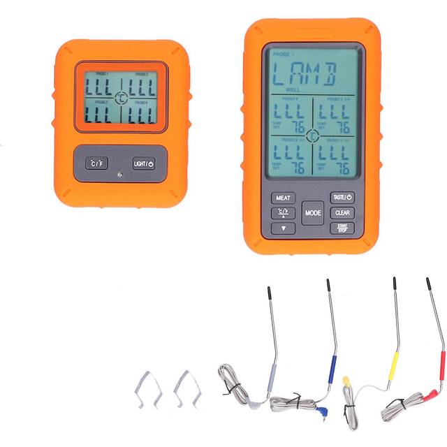 Wireless Digital Thermometer with Probes Grilling Baking Temperature Meter for Smoker Grill BBQ