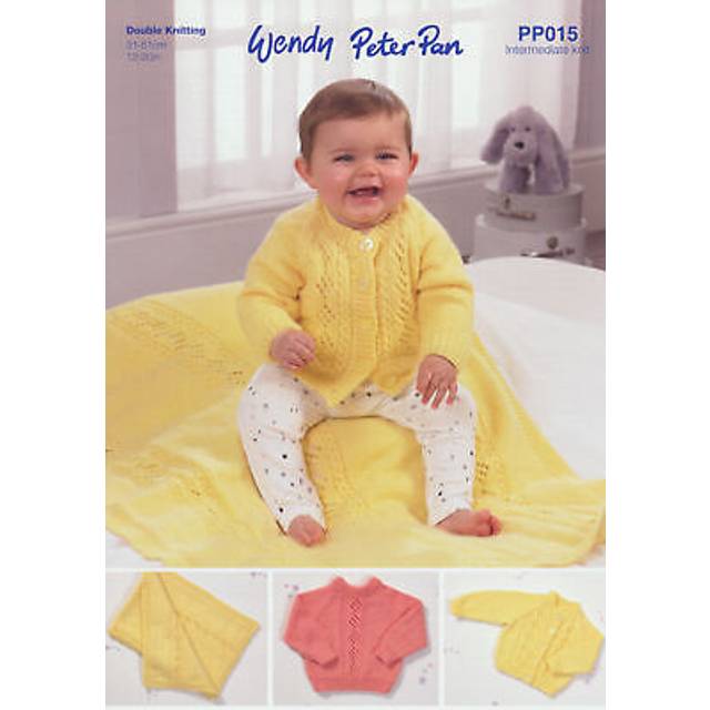 Intermediate knit dk pattern baby lace cardigan sweater wendy peter pan pp015