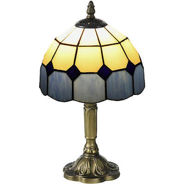 Homcom antique table lamp, for bedroom bedside, bulb not included, blue
