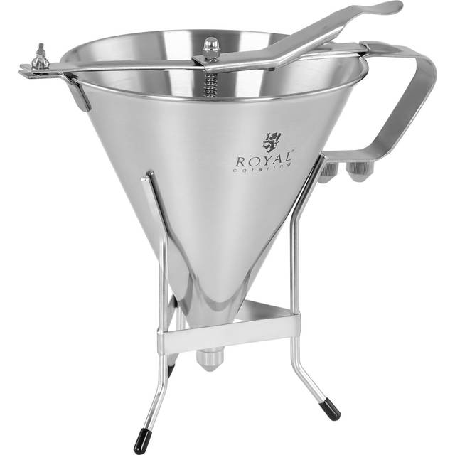 Royal Catering Piston Funnel - 1.8 L - Stainless steel - 3 filling tips RCSD-11