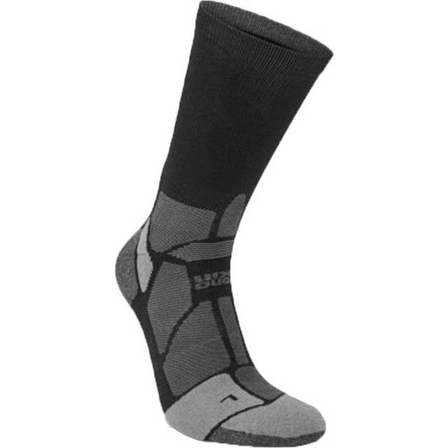 Hilly Marathon Fresh Crew Min Running Sock - Black/grey, Black, Size S, Men