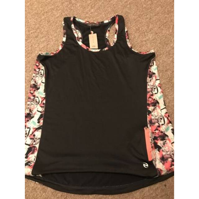 Women's uk20-22 nutmeg gym top racer back fitness tank vest jogging