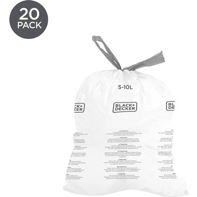 Black + Decker 5-10L Bin Bags 20 Pack